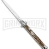 SKM 13" Stag Horn Automatic Italian Stiletto - Bayonet Satin