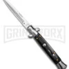 9" Anomaly Stiletto Black Pearlex Automatic Knife - Satin Bayo