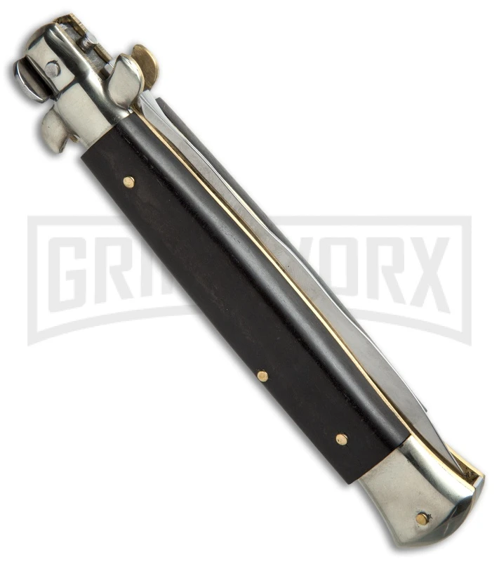 AGA Campolin 10" Ebony Picklock Stiletto Automatic Knife - Satin Kris - Image 3