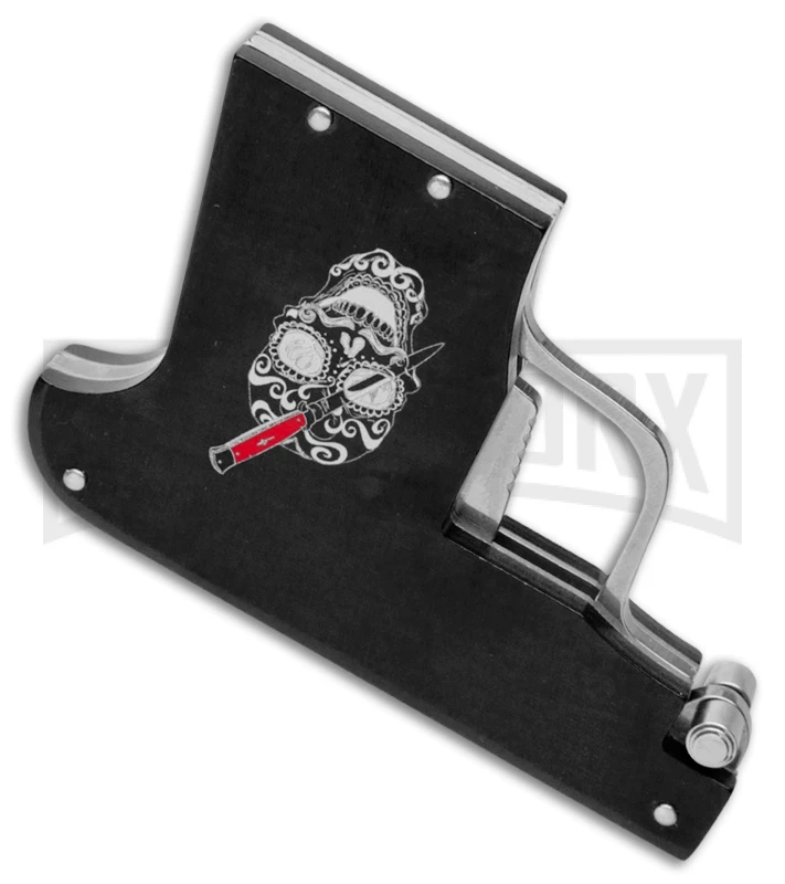 AGA Campolin Black Automatic Gun Knife - Satin Plain - Image 2