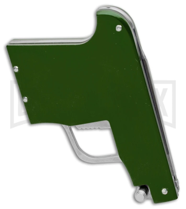 AGA Campolin Green Automatic Gun Knife - Satin Plain - Image 3