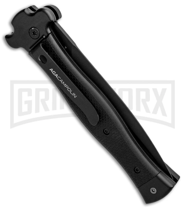 AGA Campolin Zero SWAT G-10 Leverlock Automatic Knife - Dagger Black Plain - Image 3