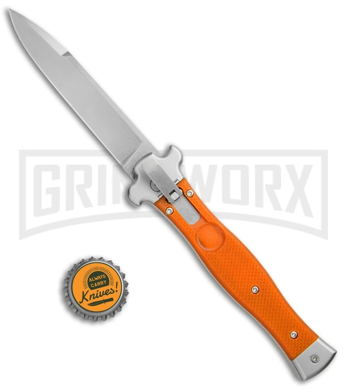 AGA Campolin Zero Orange G-10 Leverlock Automatic - Bayonet Stonewash Plain - Image 4