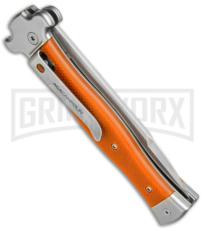 AGA Campolin Zero Orange G-10 Leverlock Automatic - Bayonet Stonewash Plain - Image 3