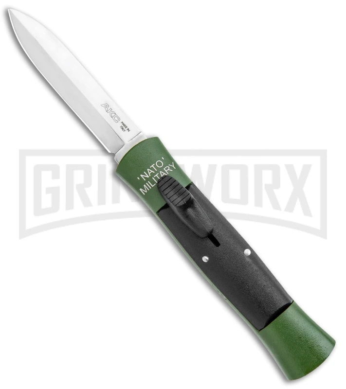 AKC 007 Concord NATO Military Dagger OTF Auto Knife Green/Black - Satin