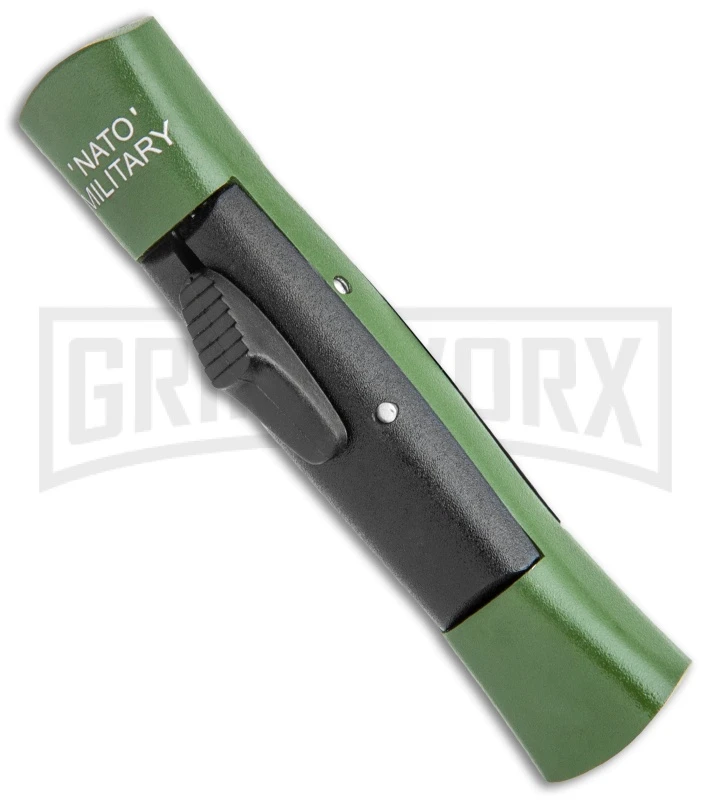 AKC 007 Concord NATO Military Dagger OTF Auto Knife Green/Black - Satin - Image 2
