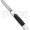 AKC 077 Concord White/Black OTF Automatic Knife - Flat Satin Plain