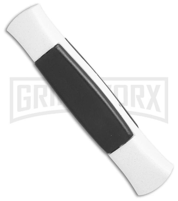 AKC 077 Concord White/Black OTF Automatic Knife - Flat Satin Plain - Image 3