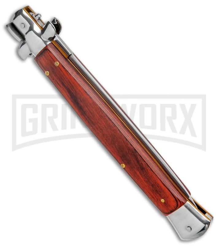 AKC 13" Rosewood Automatic Italian Dagger Stiletto (Satin Plain) - Image 3