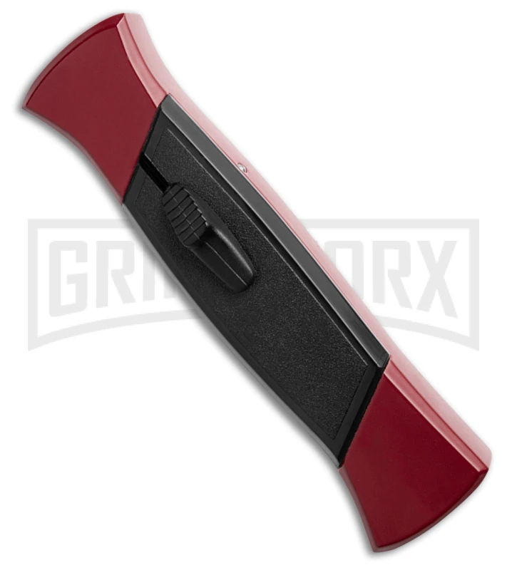 AKC 777 Blackfinger Red/Black OTF Automatic Knife - Black Plain - Image 2