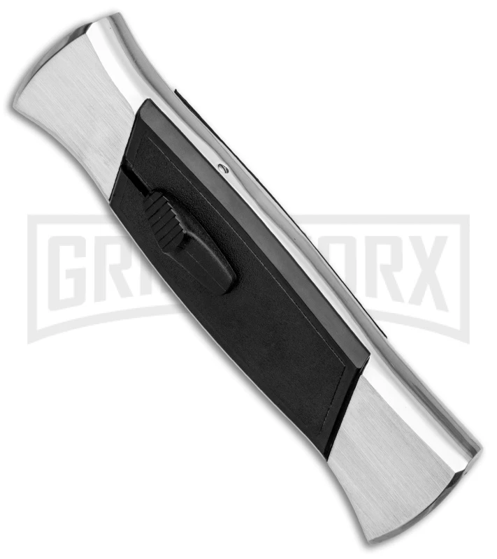 AKC 777 Blackfinger Brushed Aluminum OTF Automatic Knife - SW Tanto - Image 2