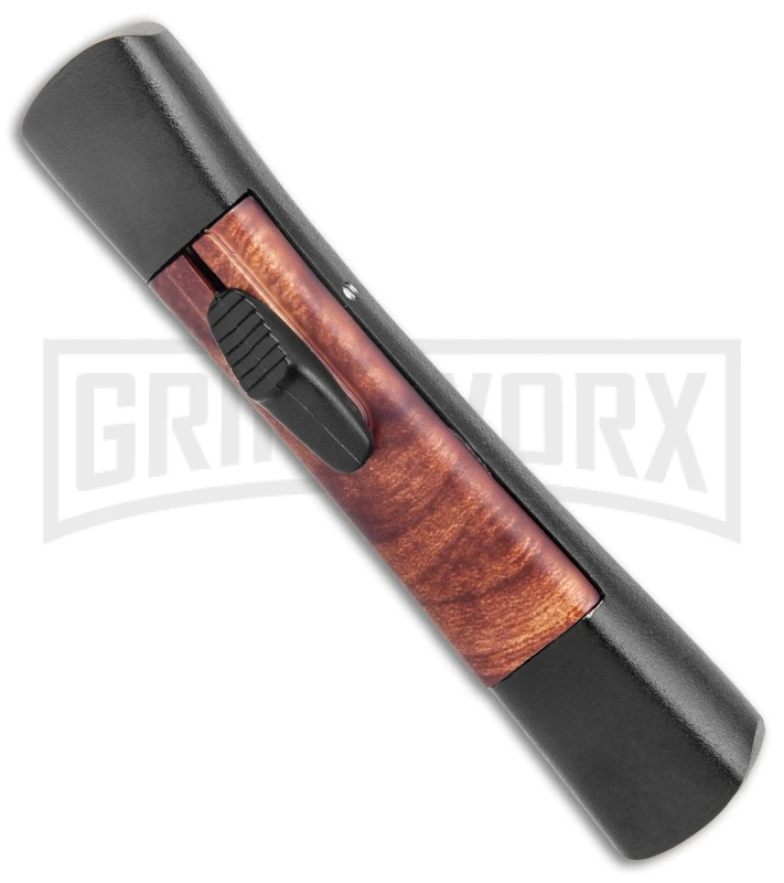 AKC Concord Briar Wood OTF Automatic Knife - Plain Satin Flat - Image 2