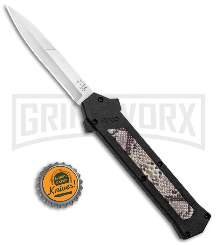 AKC F-16 Diamondback D/A OTF Automatic Knife - Bayo Satin Plain - Image 4