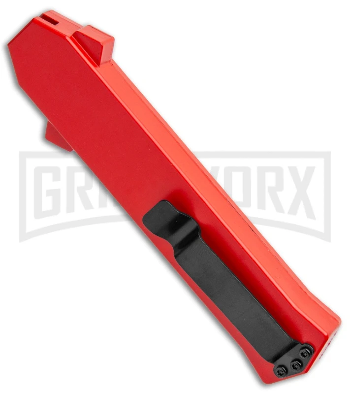 AKC F-16 Red D/A OTF Automatic Knife - Bayo Two Tone Plain - Image 3