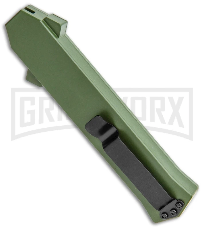 AKC F-16 Green D/A Dagger OTF Automatic Knife - Dagger Two Tone Plain - Image 3