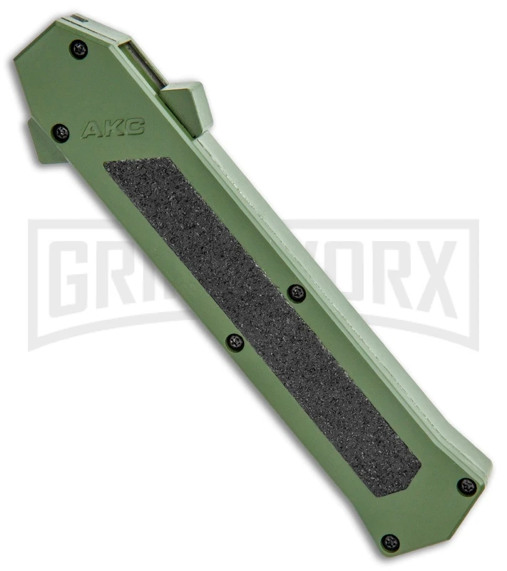 AKC F-16 Green D/A Dagger OTF Automatic Knife - Dagger Two Tone Plain - Image 2
