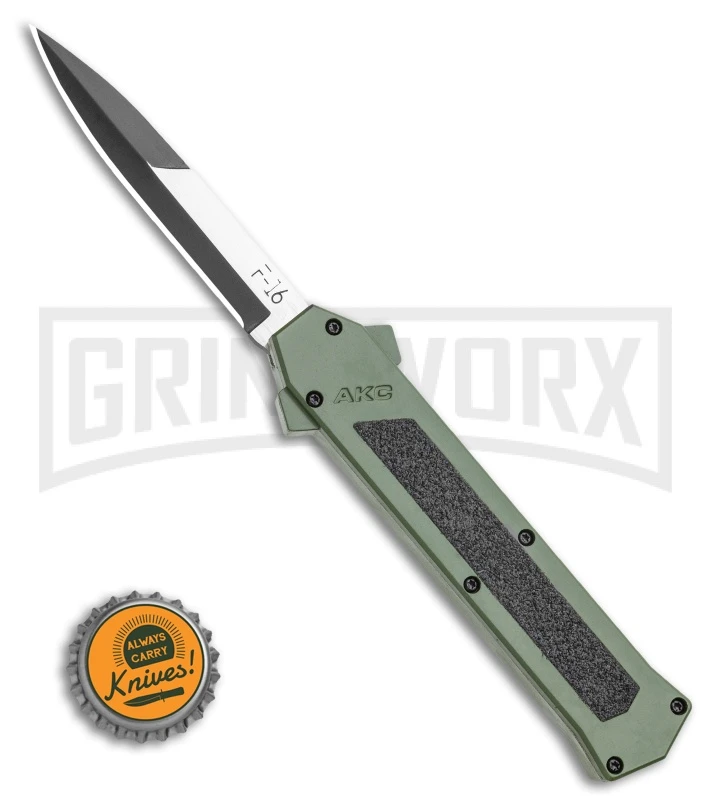 AKC F-16 OD Green D/A OTF Automatic Knife - Bayo Two TonePlain - Image 4