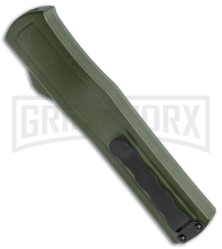 AKC F-20 Green D/A OTF Automatic Knife - Black Plain - Image 3