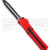 AKC F-20 D/A Dagger Dark Red Aluminum OTF Automatic Knife - Two Tone Plain