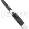 AKC Minion Concord White/Black OTF Automatic Knife - Flat Grind Black Plain