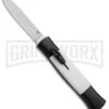 AKC 077 Concord Black/White OTF Automatic Knife - Flat Satin Plain