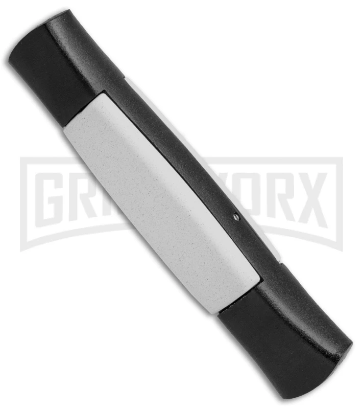 AKC 077 Concord Black/White OTF Automatic Knife - Flat Satin Plain - Image 3