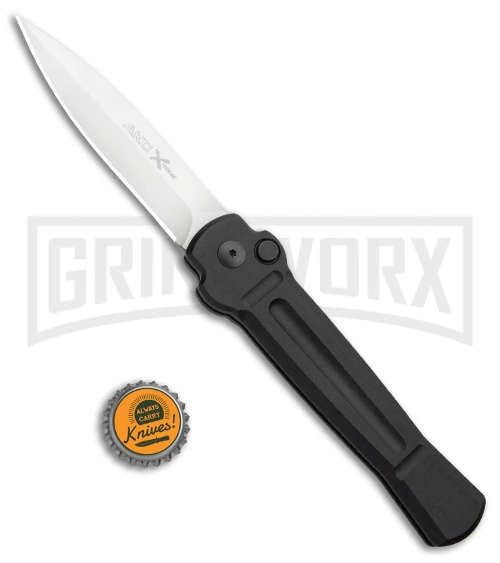 AKC X-treme Ace Black Automatic Knife - Satin Plain - Image 4