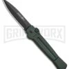 AKC X-treme Ace Dark Green Automatic Knife - Black Plain
