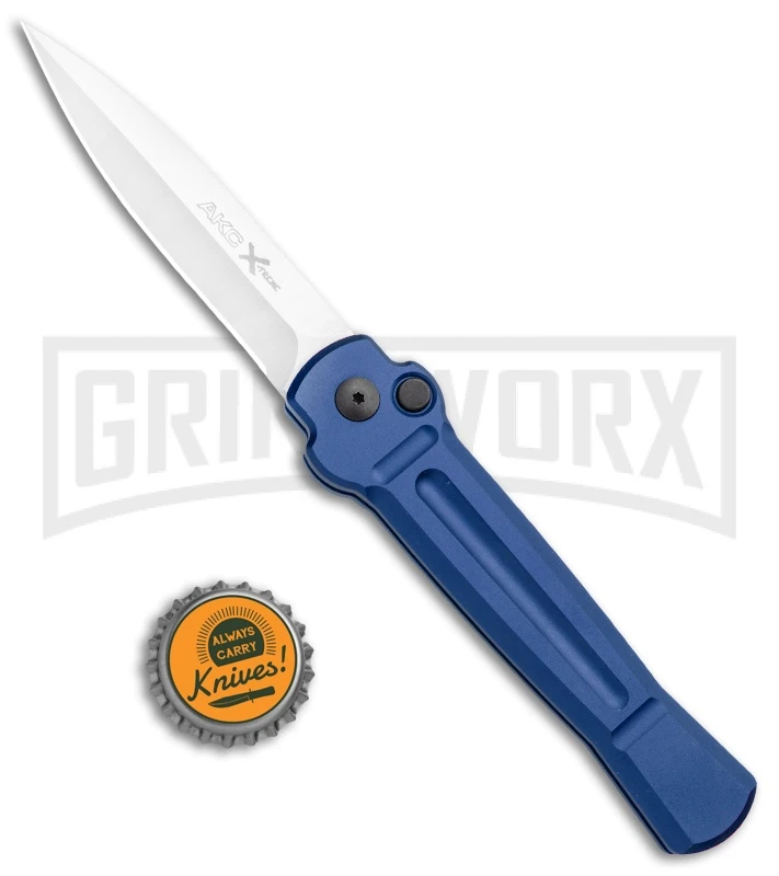 AKC X-treme ACE Blue Automatic Knife - Satin Plain - Image 4