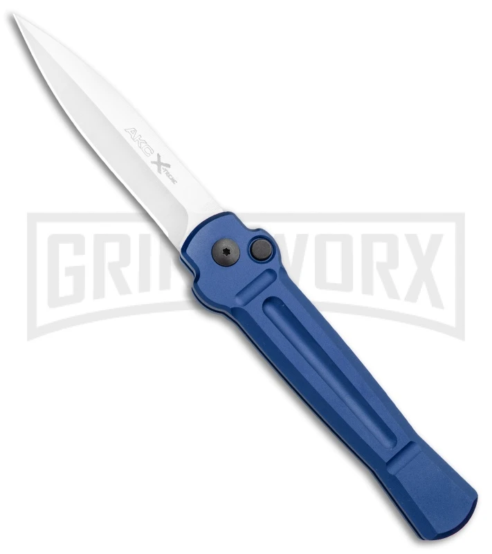 AKC X-treme ACE Blue Automatic Knife - Satin Plain