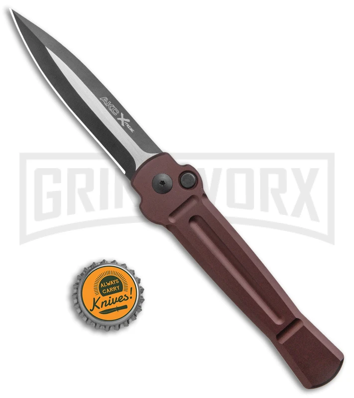 AKC X-treme ACE Brown Automatic Knife - Two Tone - Image 4