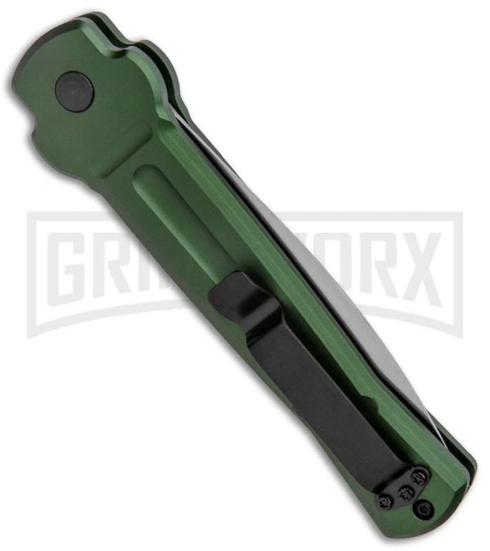 AKC X-treme Ace Green Automatic Knife - Satin Plain - Image 3