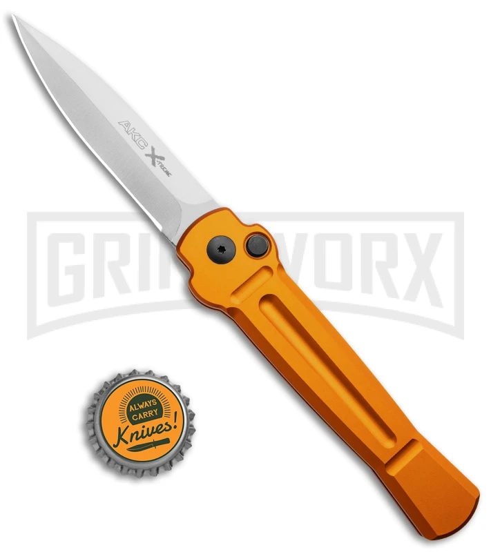 AKC X-treme Ace Orange Automatic Knife - Satin Plain - Image 4