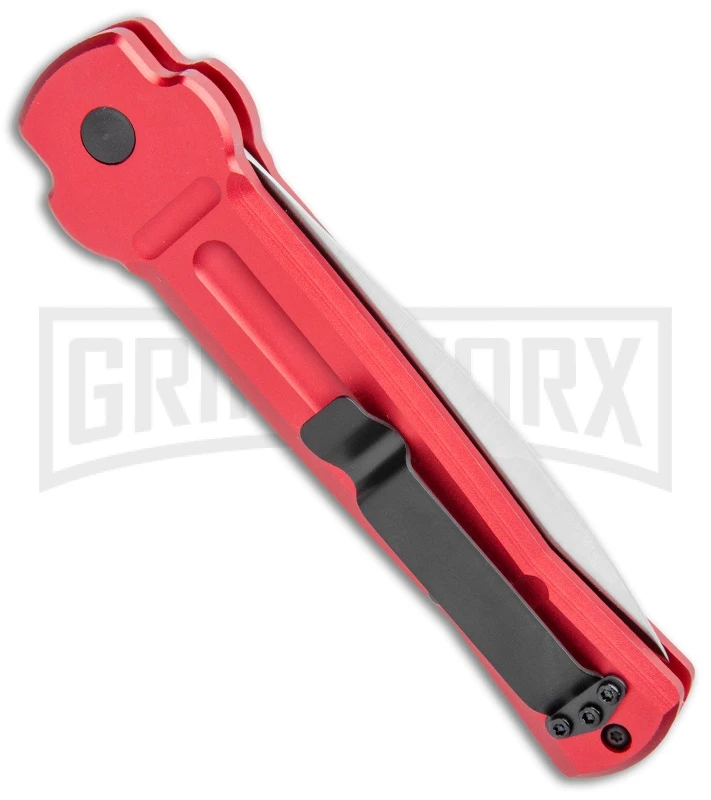 AKC X-treme Ace Red Automatic Knife - Satin Plain - Image 3