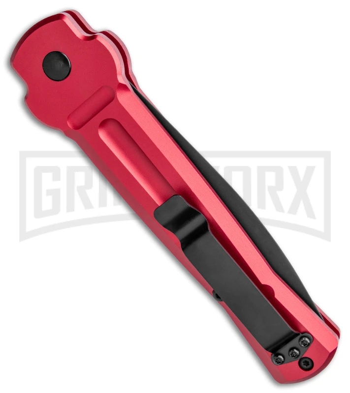 AKC X-treme Ace Red Automatic Knife - Two Tone Plain - Image 3