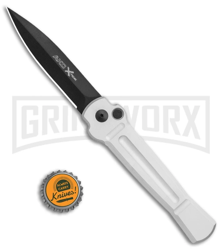 AKC X-treme Ace Silver Black Automatic Knife - Image 4