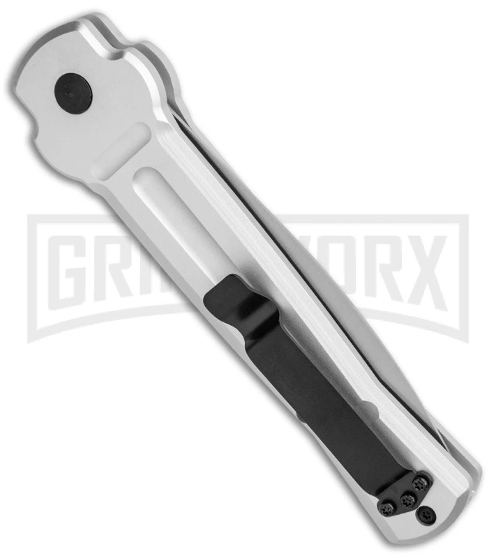 AKC X-treme Ace Silver Automatic Knife - Satin Plain - Image 3