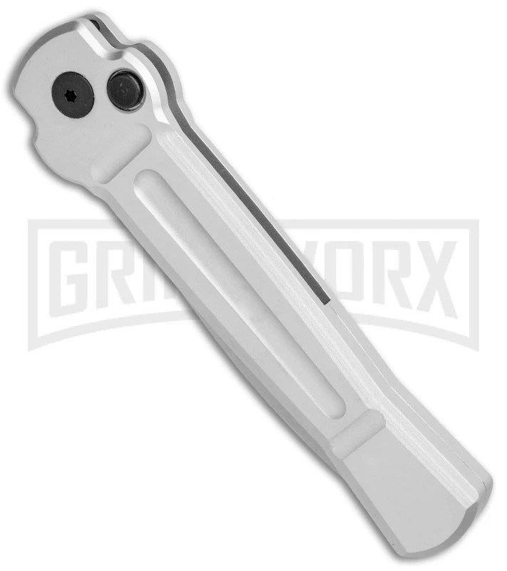 AKC X-treme Ace Silver Automatic Knife - Satin Plain - Image 2