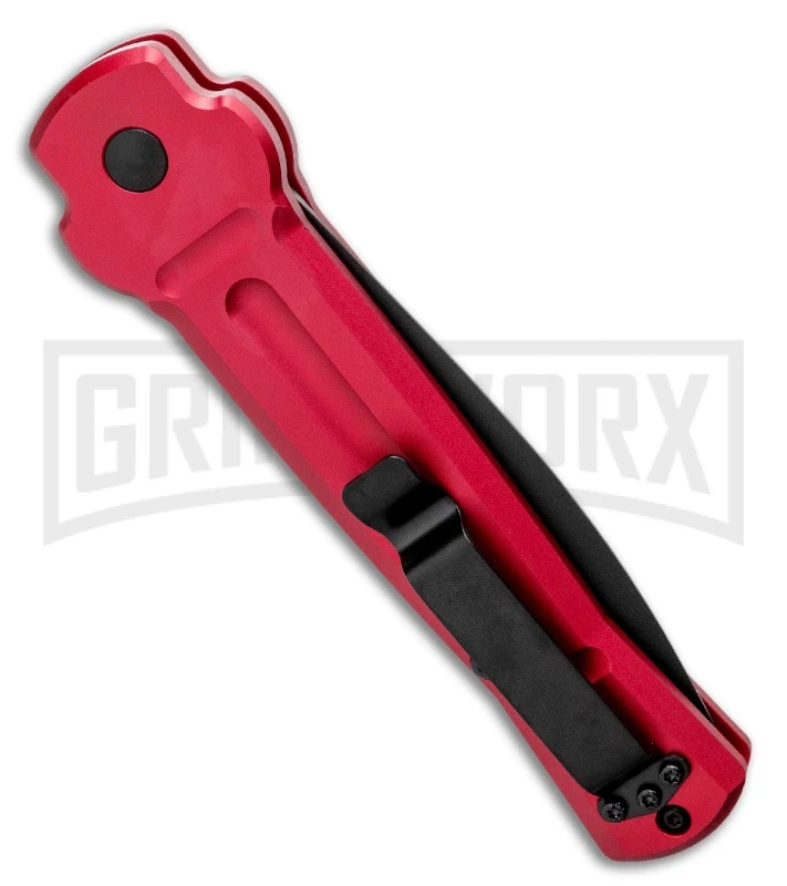 AKC X-treme Ace Red Automatic Knife - Black Plain - Image 3