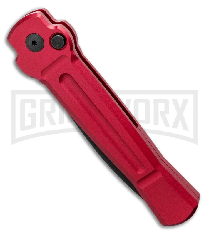 AKC X-treme Ace Red Automatic Knife - Black Plain - Image 2