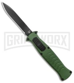 AKC X-treme EVO Green OTF Automatic Knife - Black Plain