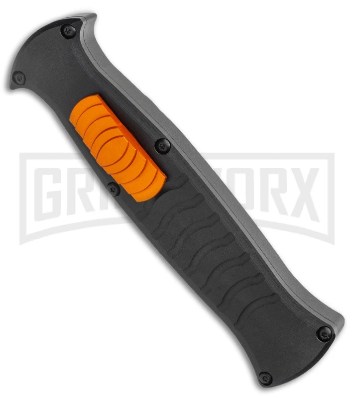 AKC X-treme EVO Black / Orange Slide OTF Automatic Knife - Black Plain Dagger - Image 2