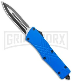 Atomic Criss Cross Dagger Blue OTF Automatic Knife - Two Tone Plain