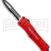 Atomic Defender Large OTF Automatic Knife Fire Dept. Red - Double Serr Two-tone