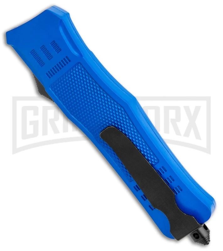 Atomic Defender Large OTF Automatic Knife Police Blue - Two Tone Dagger - Image 3