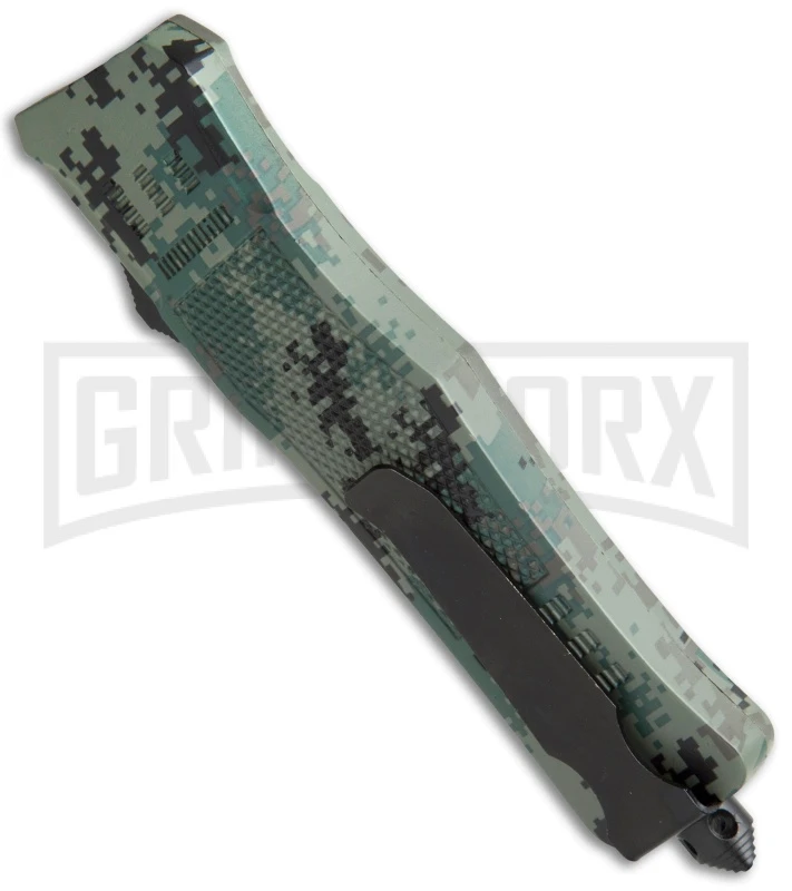 Atomic Defender Large OTF Automatic Knife Green Digi Camo - Two Tone Clip Point - Image 3