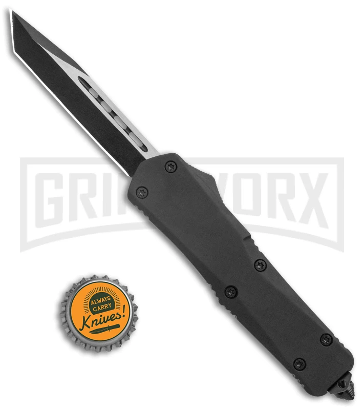 Atomic Lance Tanto Black OTF Auto Knife - Two Tone Plain - Image 5