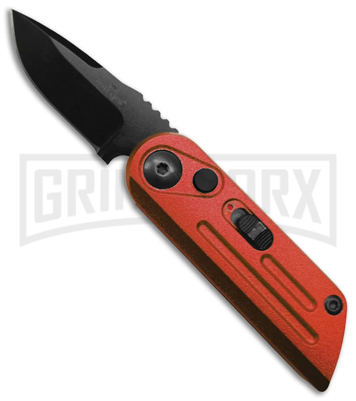 Bear Ops Bold Action XIV Red Stainless Steel Automatic Knife - Black Plain