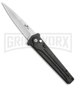 Bear Ops Black Bold Action III Automatic Knife - Bead Blast Plain