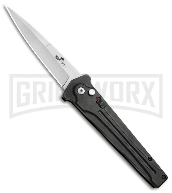 Bear Ops Black Bold Action III Automatic Knife - Bead Blast Plain